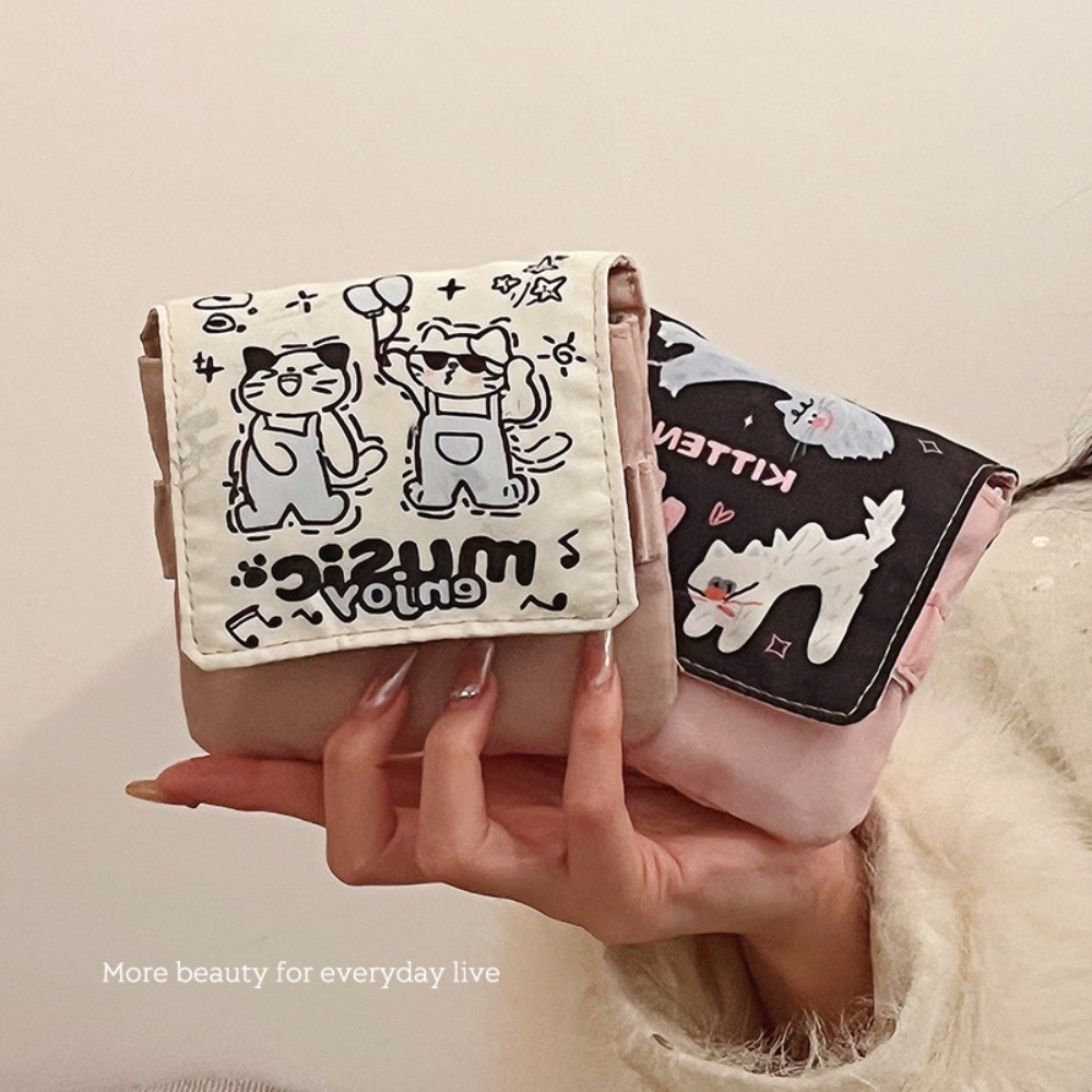Cable Organizer - Neue Datenkabel-Organizer-Tasche, Damenbinden-Tasche, große Kapazität, Cartoon-Kätzchen-Kosmetiktasche,