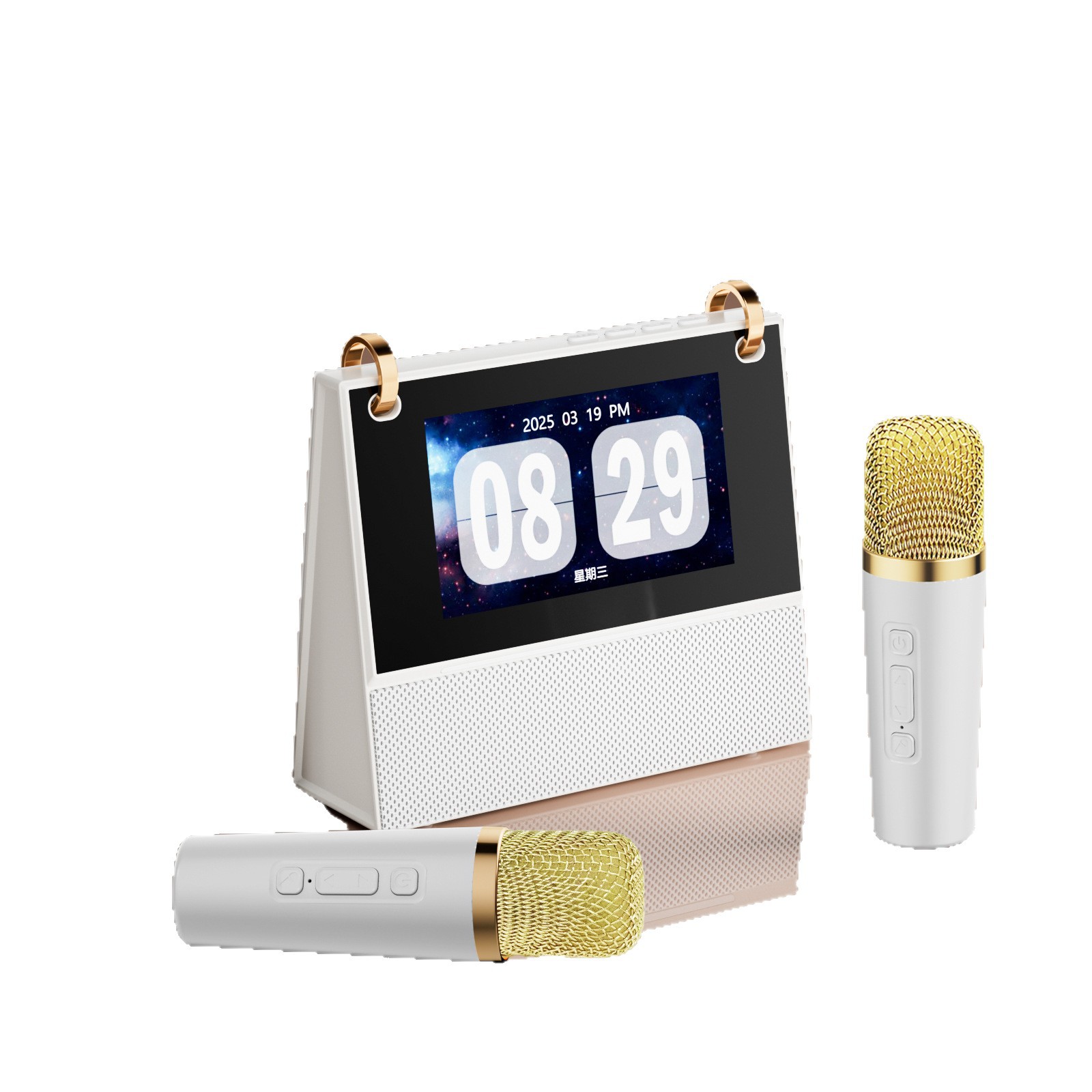 Bluetooth Speaker - Bluetooth-Lautsprecher mit neuem Liedtext-Display, Bluetooth-Mikrofon, tragbarer