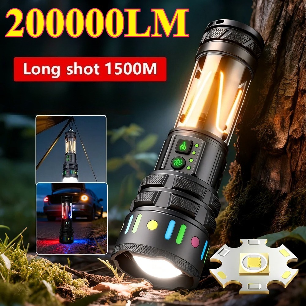 Power Bank - Leistungsstarke Ultra-Helle LED-Taschenlampe Typ-C Schnell Aufladbare