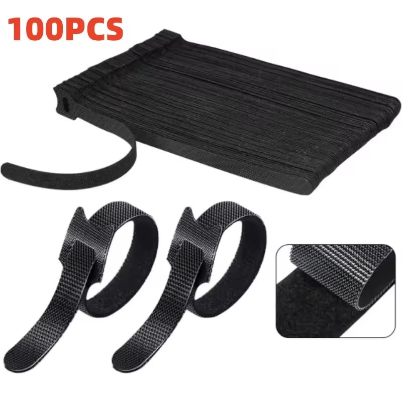 Cable Organizer - 100 Stück wiederverwendbare Kabelbinder zur Kabelorganisation,