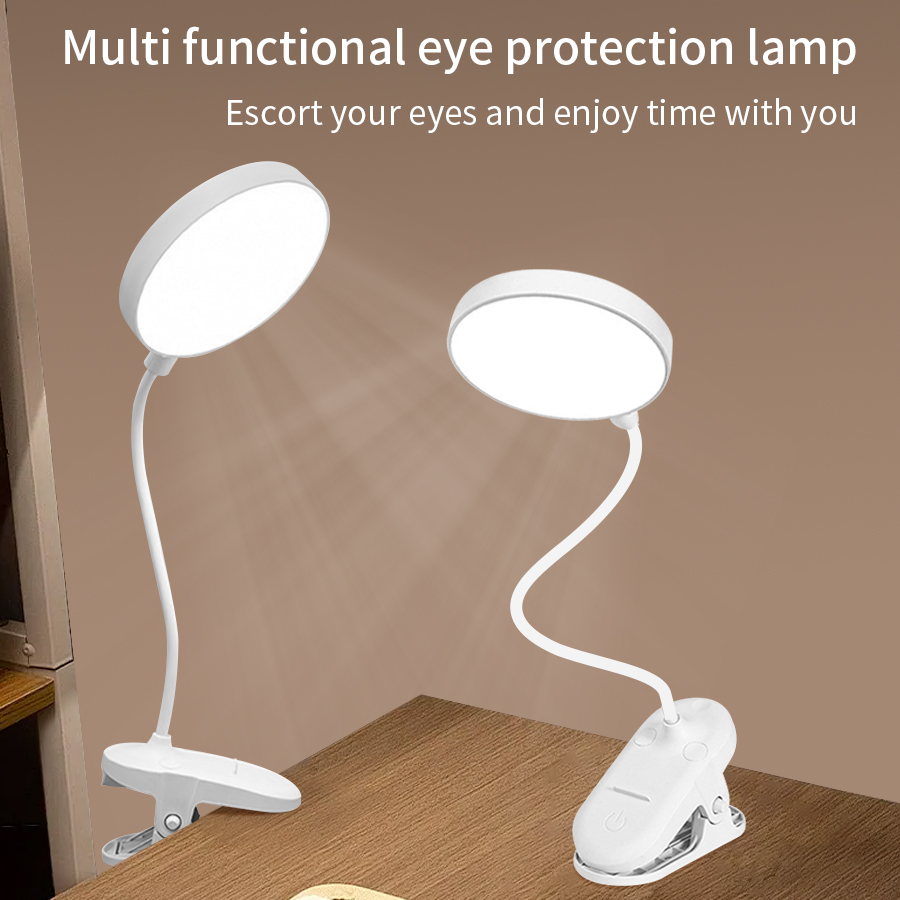 Phone Holder - LED-Klemmleuchte 360 ° Flexibles, dimmbares USB-Leselicht