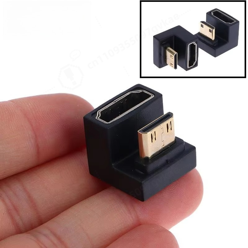 Hdmi Adapter - HDMI-kompatibler Adapter, 360-Grad-Winkel-U-förmiger L-Konverter, Mini-HD-Stecker auf