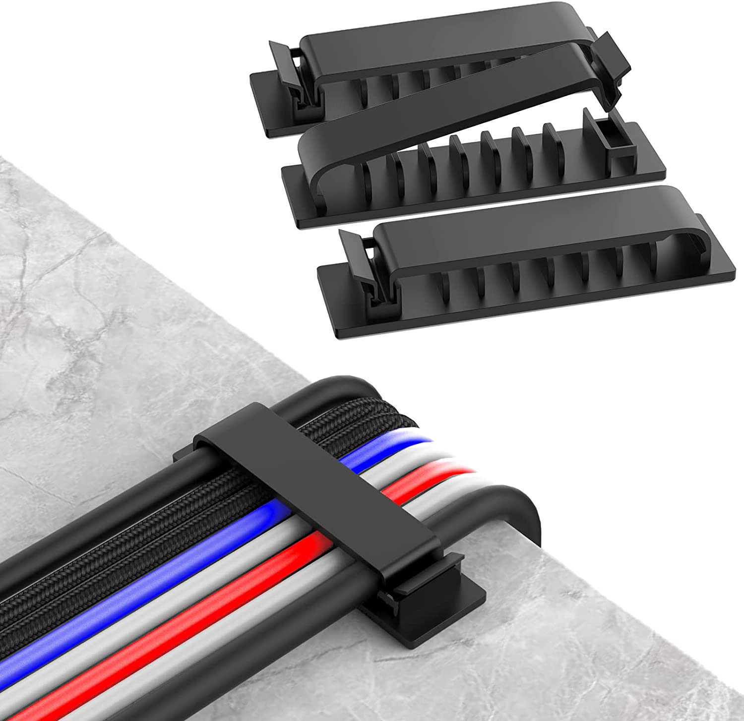 Cable Organizer - Kabel-Organizer, Kabelmanagement, Kabelhalter, flexibler USB-Kabelwickler, ordentliche