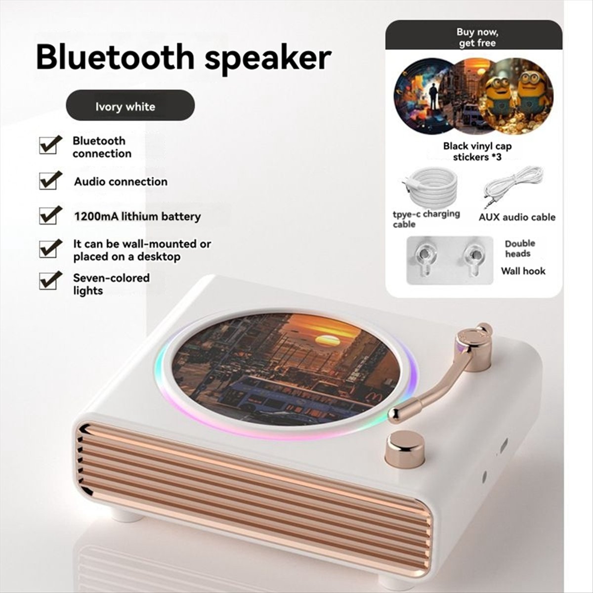 *X07A Tragbarer weißer Retro-B – Bluetooth Speaker Bewertung und Preis